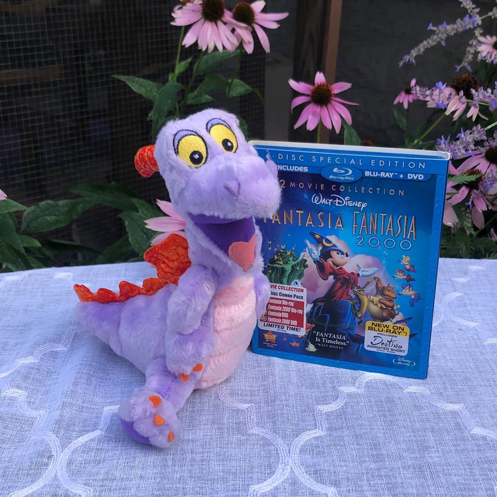 DISNEY Fantasia FIGMENT stuffed plush toy & Special Edition 4 DVD set
